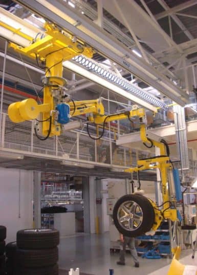 Ruedas Una de las soluciones más avanzadas en la industria automotriz para el tratamiento de las ruedas a lo largo de la cadena de montaje de forma segura y ergonómica son los manipuladores industriales INDEVA.
