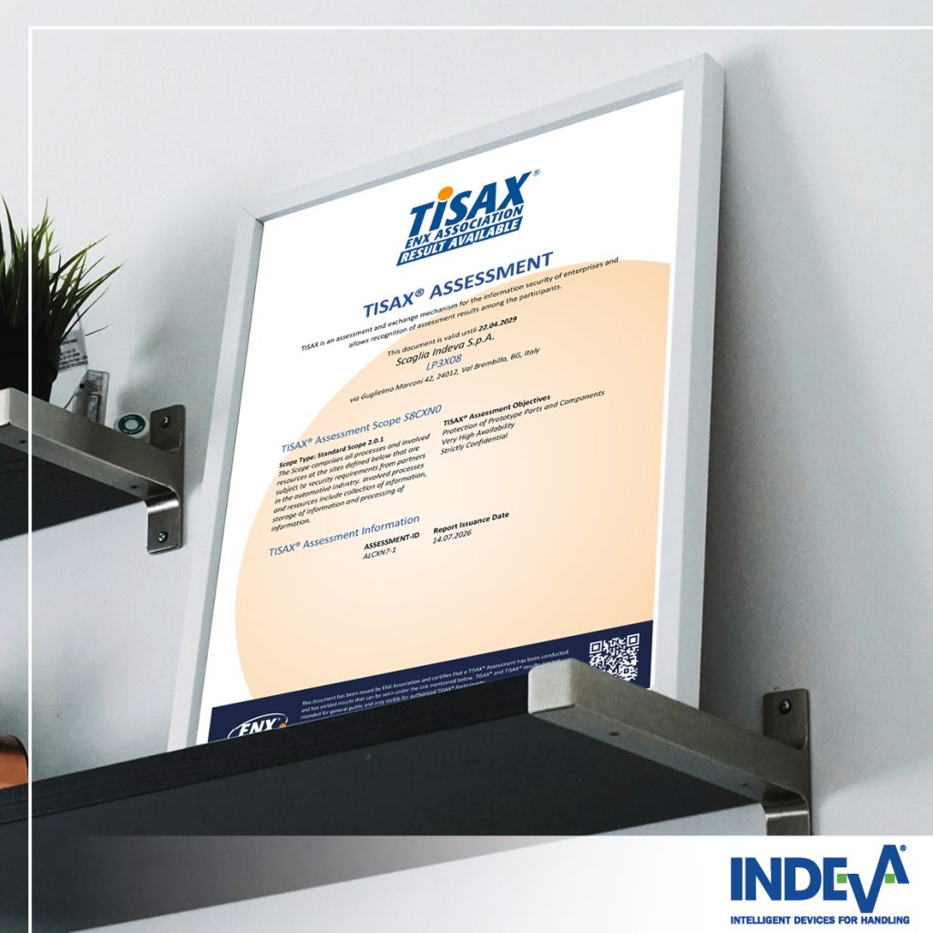 Scaglia INDEVA obtiene la certificación TISAX®, reforzando la seguridad de la información y la confianza de los clientes